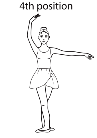 Ballet 4Th Position Coloring Page